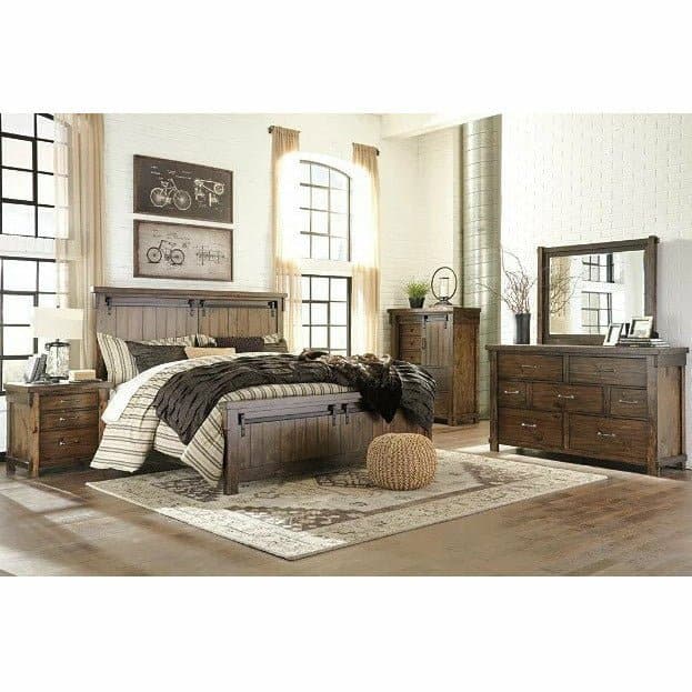 LK Rustic Bedroom Group in Oak Finish - HER Home Design Boutique